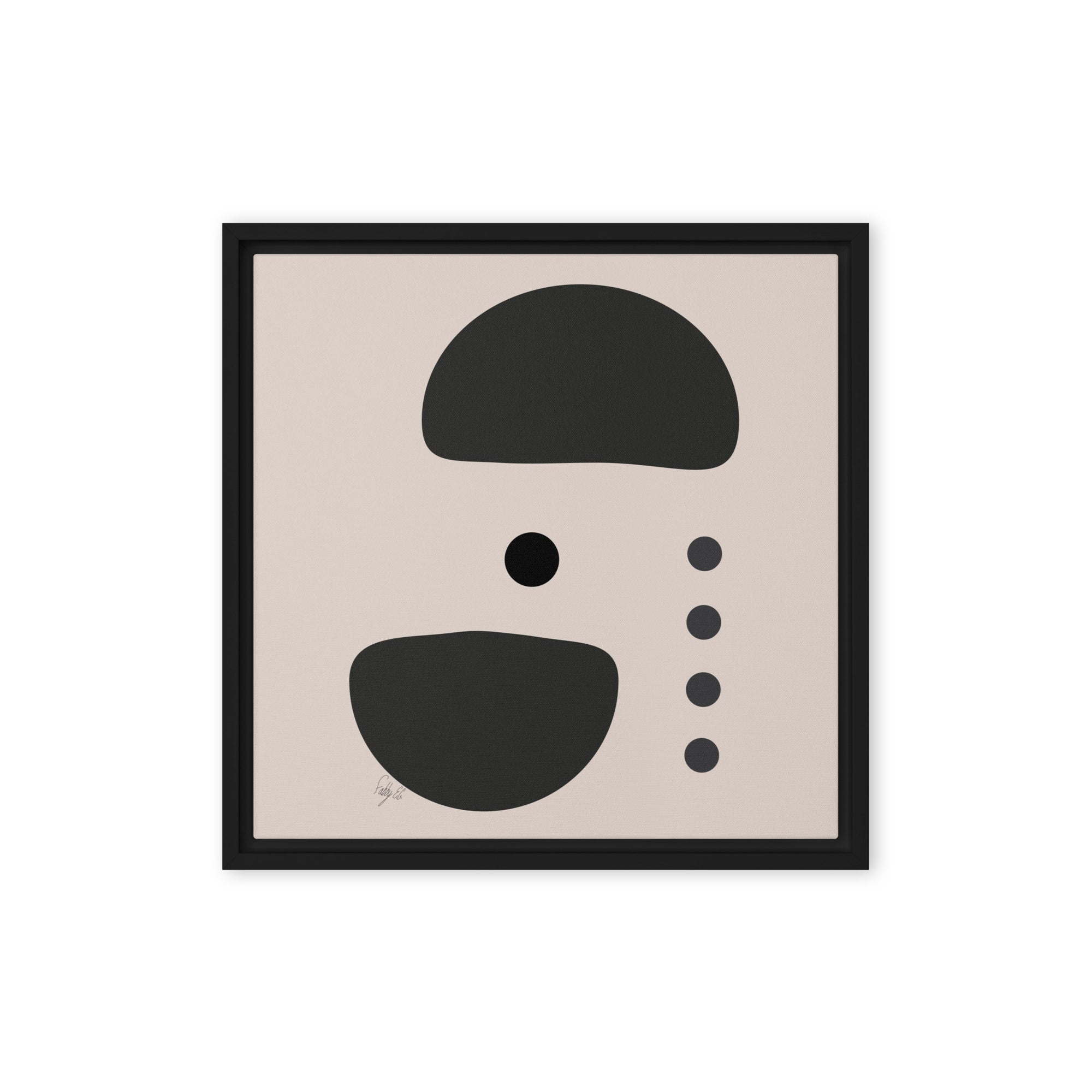 Dots taking sides Light pale framed canvas