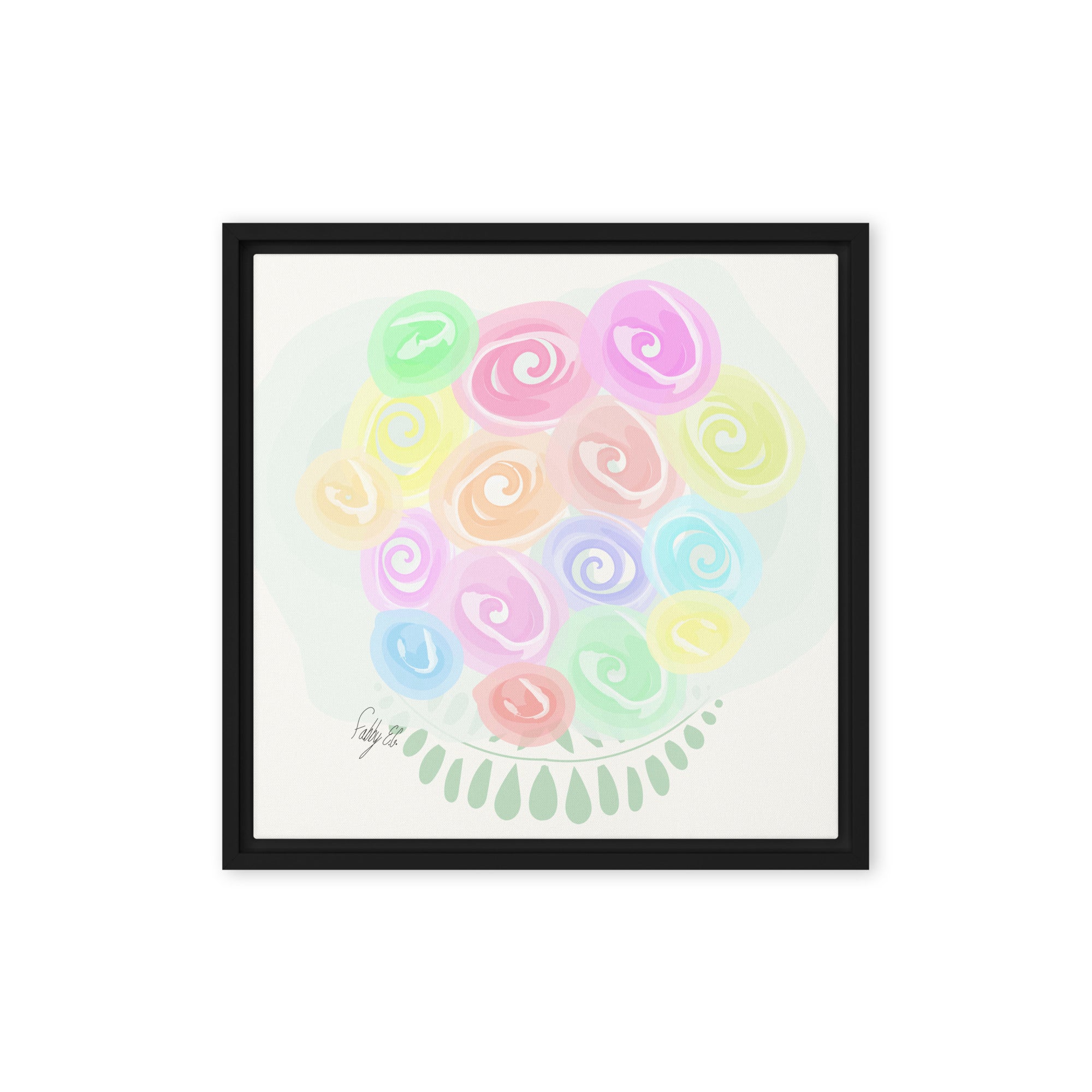 Bouquet of flowers framed canvas
