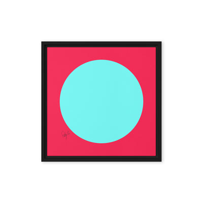 Circling around pink framed canvas