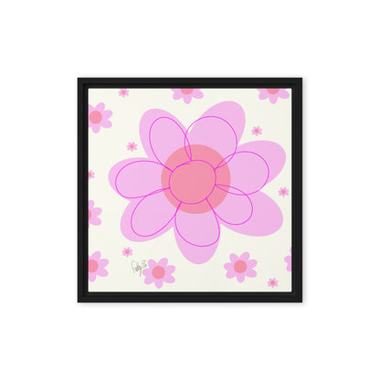 Pink Flower framed canvas