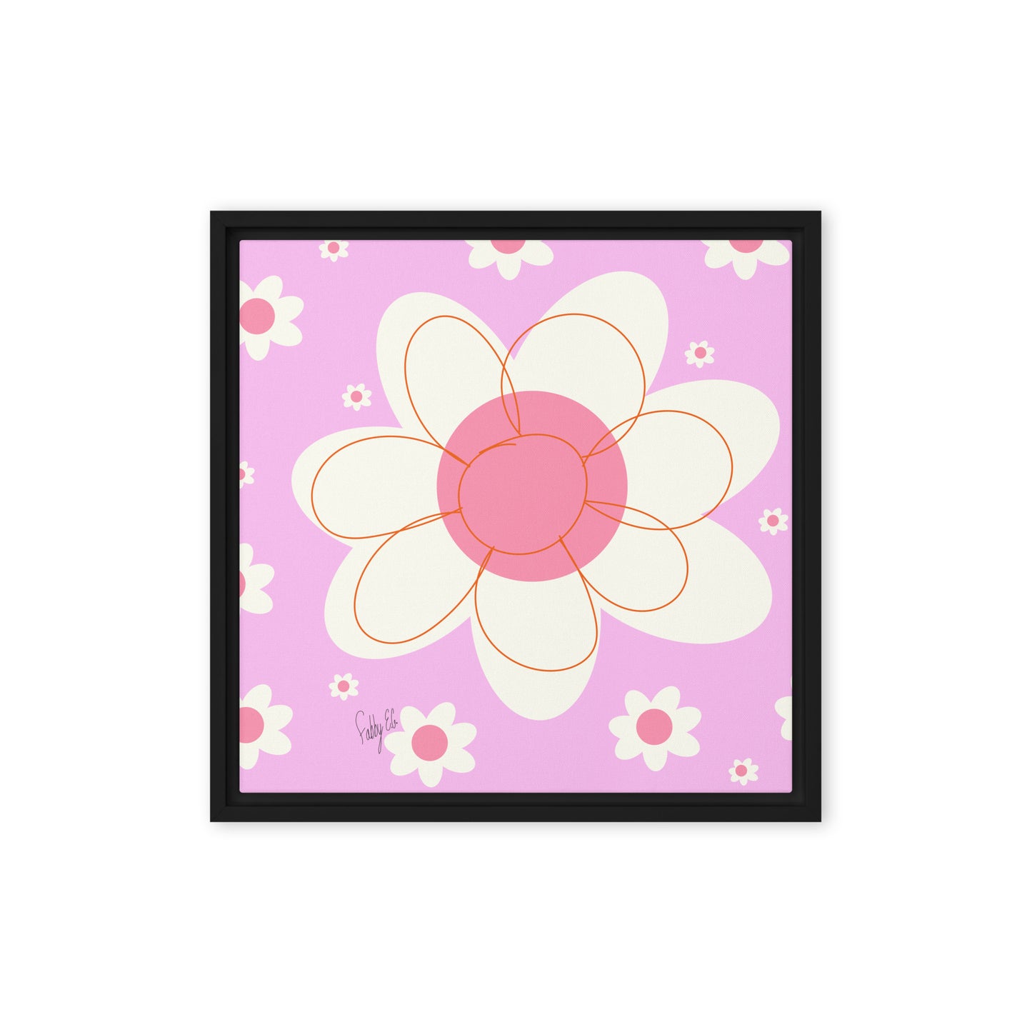 Yellow flower framed canvas