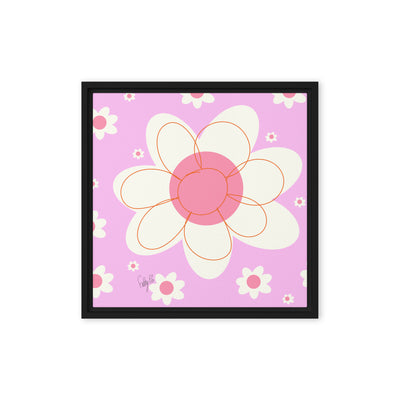 Yellow flower framed canvas
