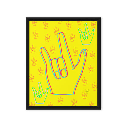 I love you sign language framed canvas