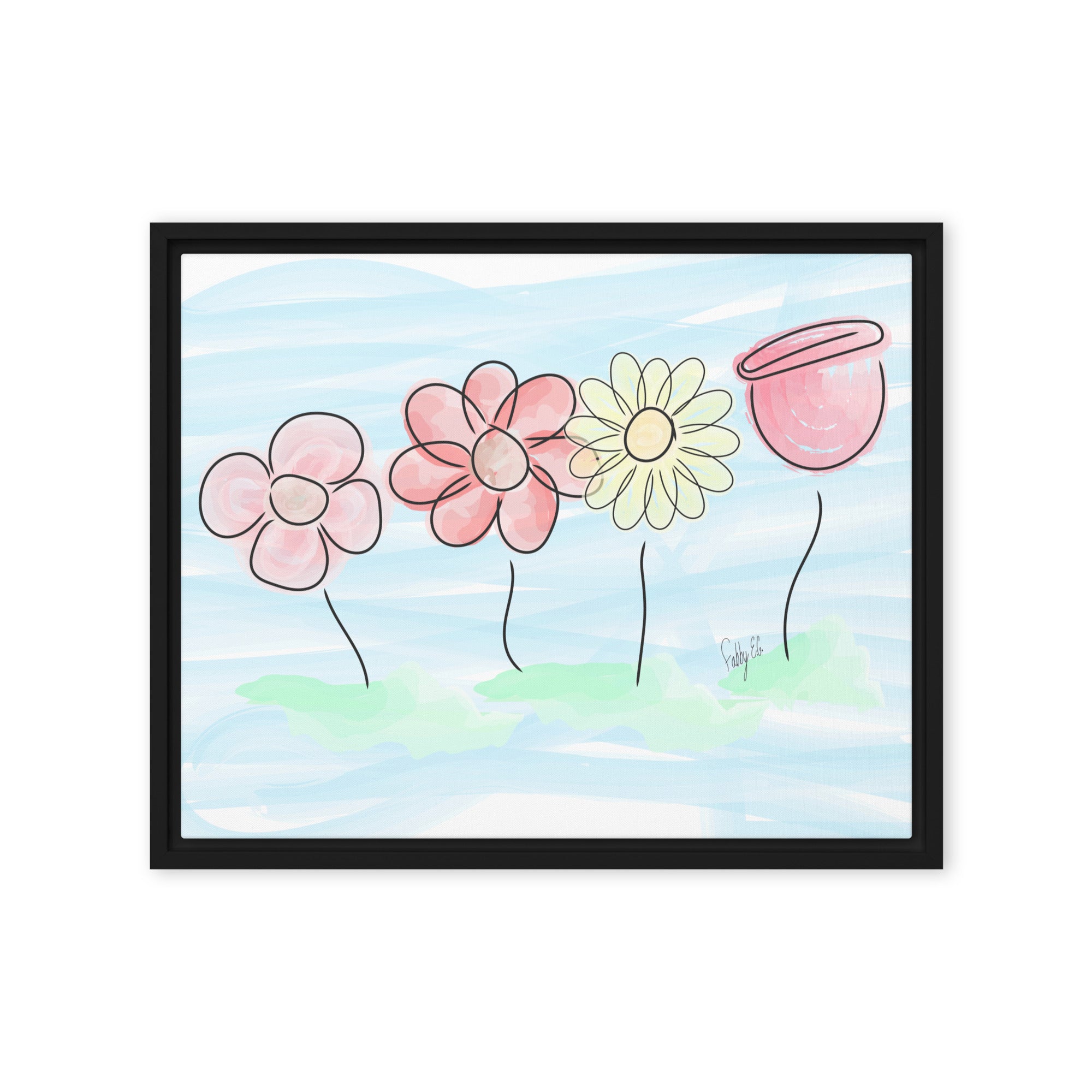 Buying myself four flowers framed canvas
