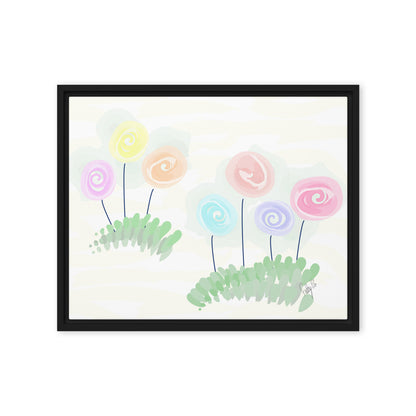 Women’s day flowers framed canvas