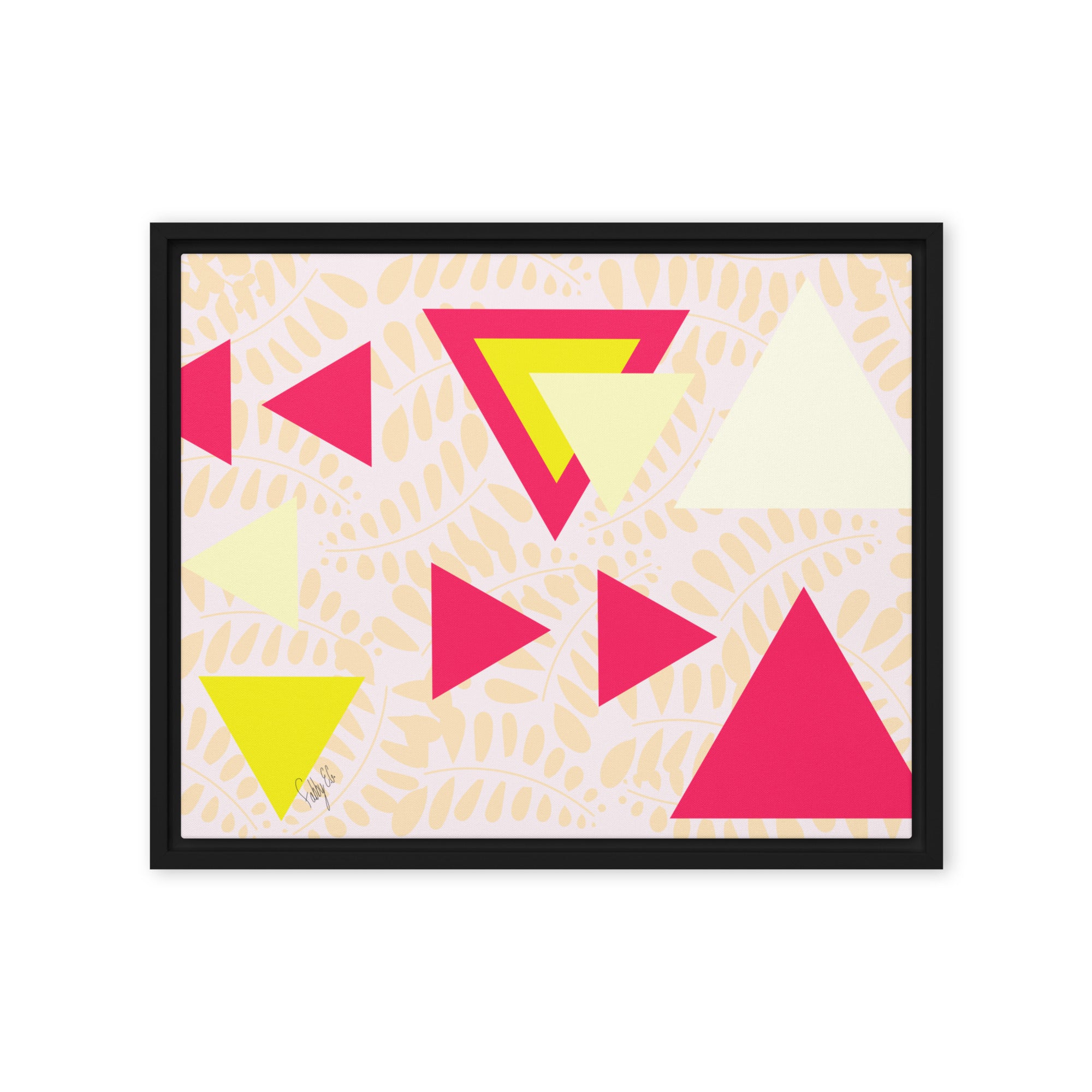 Triangular petals framed canvas