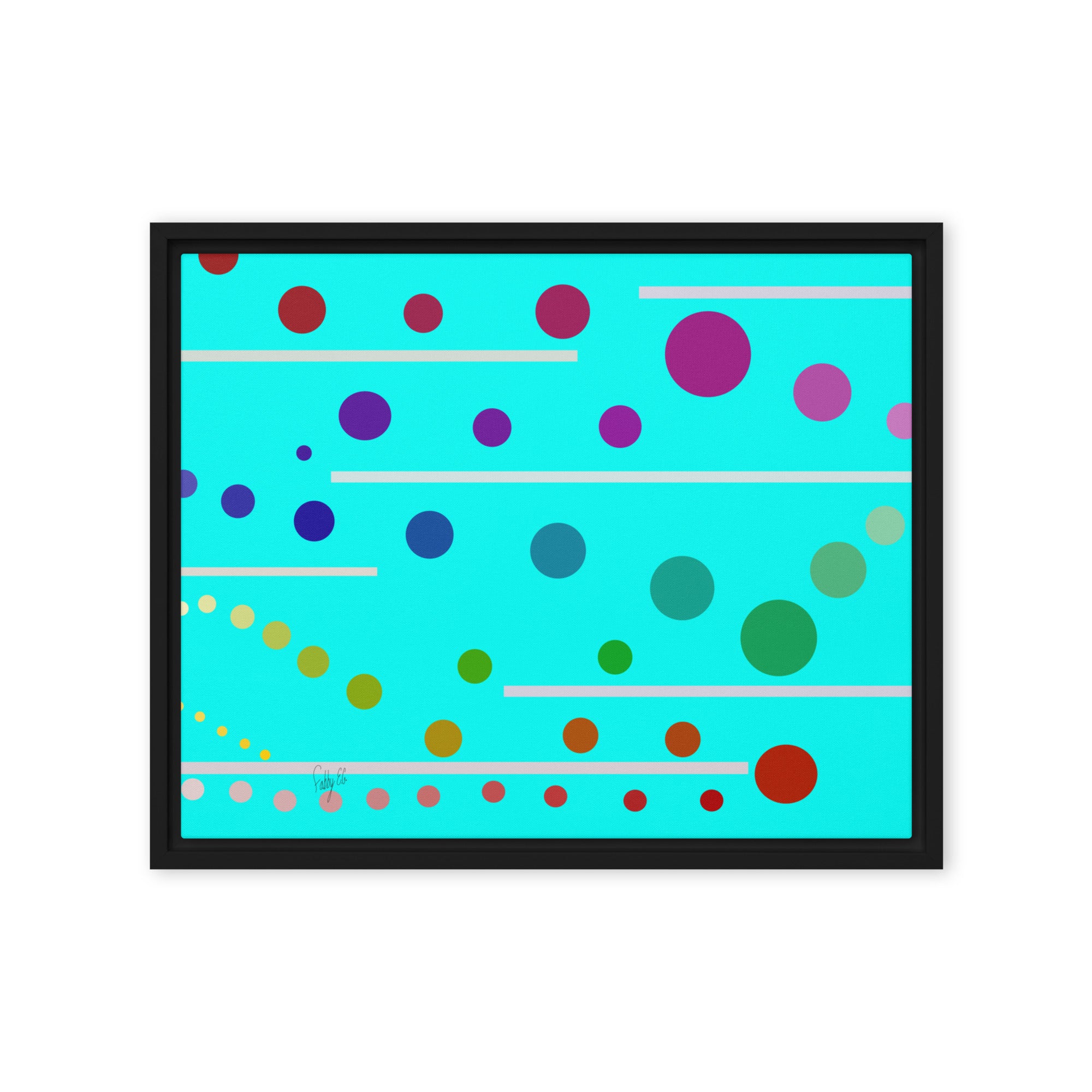 Follow along cyan blue framed canvas