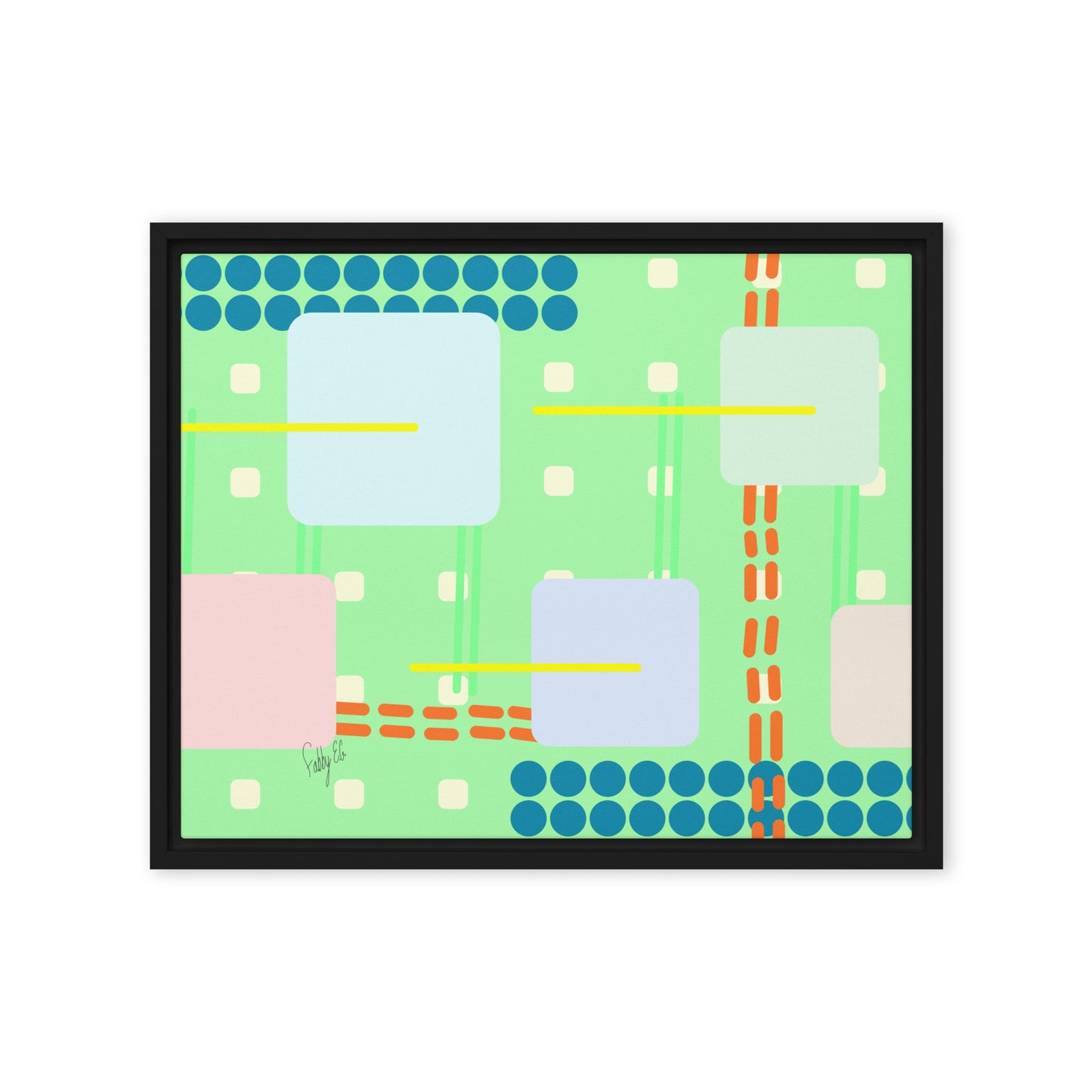 Off grid green framed canvas