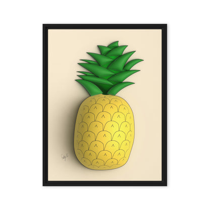 Pineapple 3D framed canvas