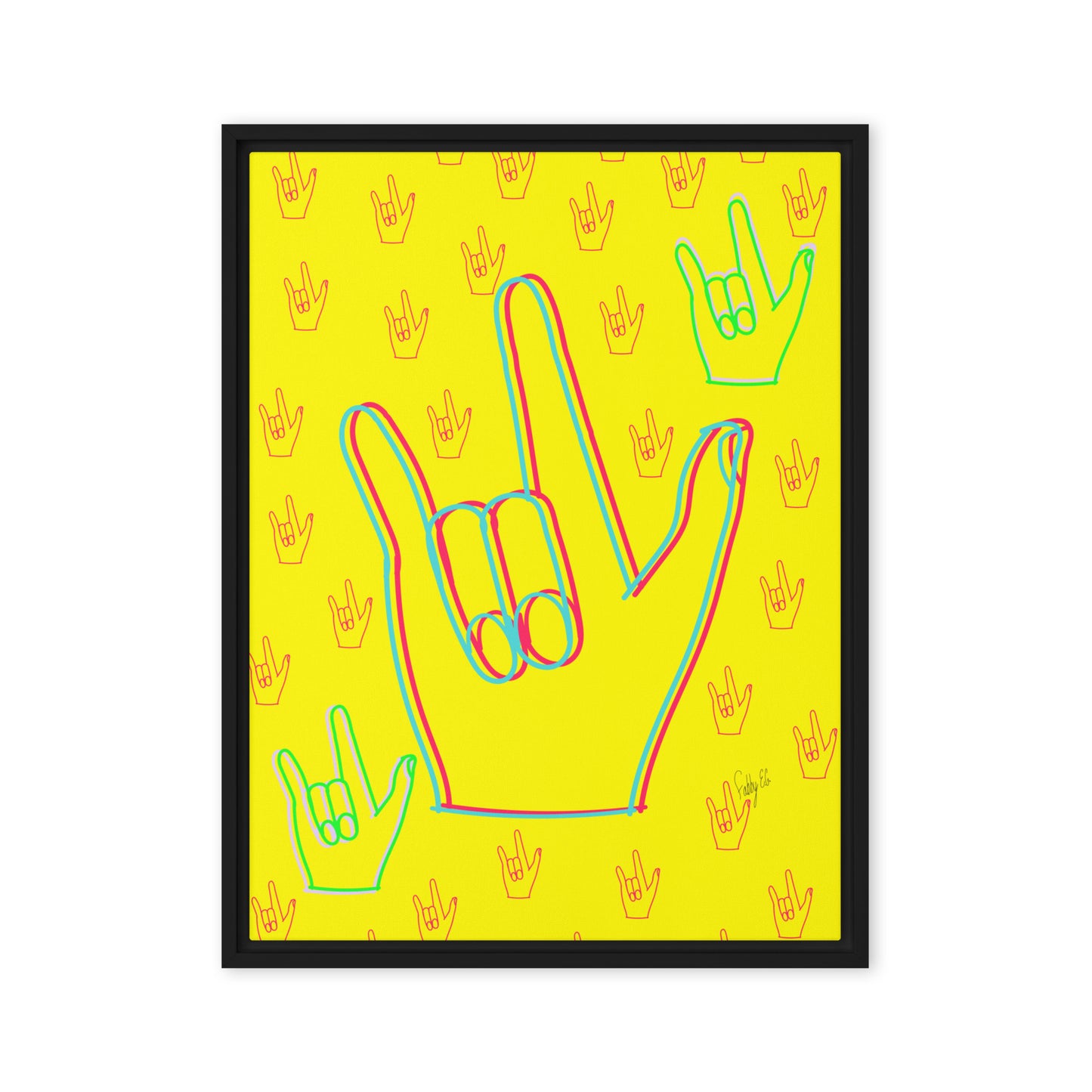 I love you sign language framed canvas