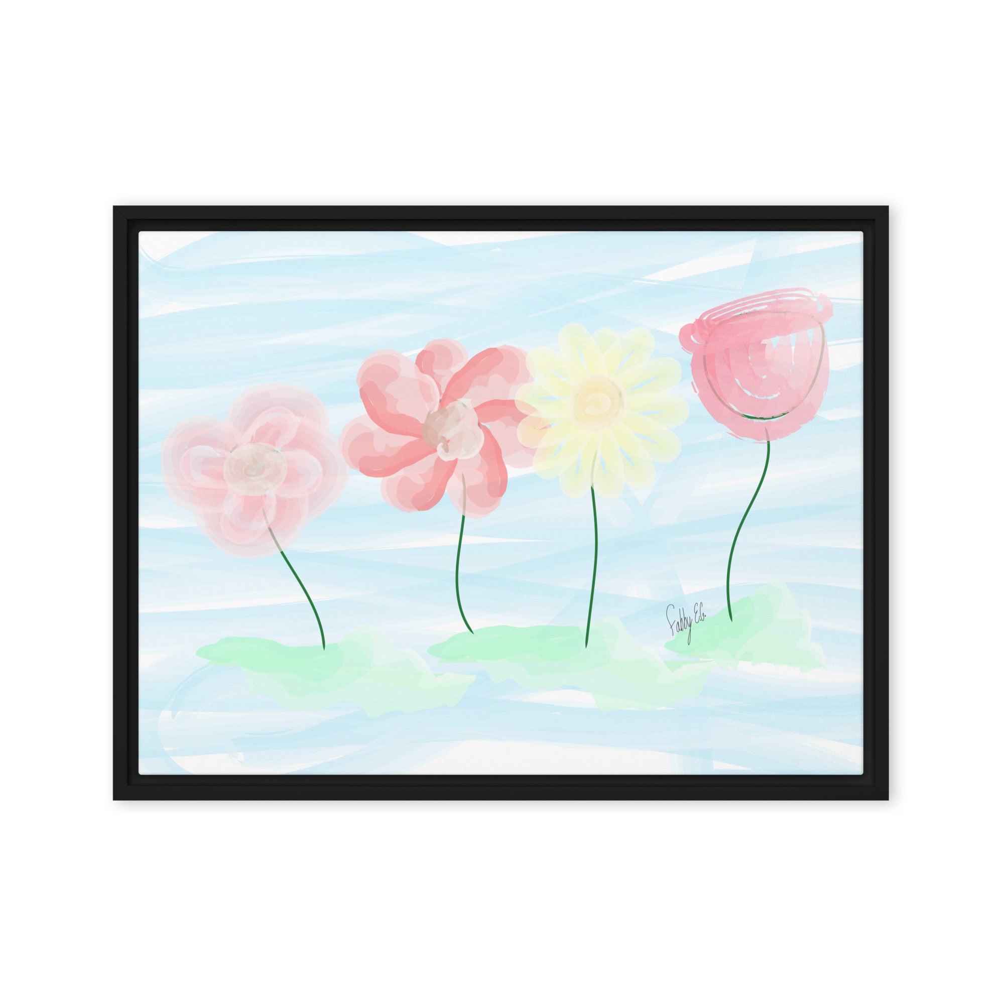 Buy myself flowers framed canvas