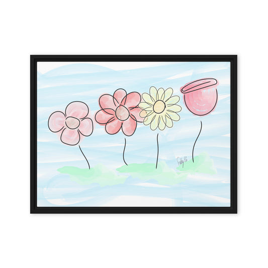 Buying myself four flowers framed canvas