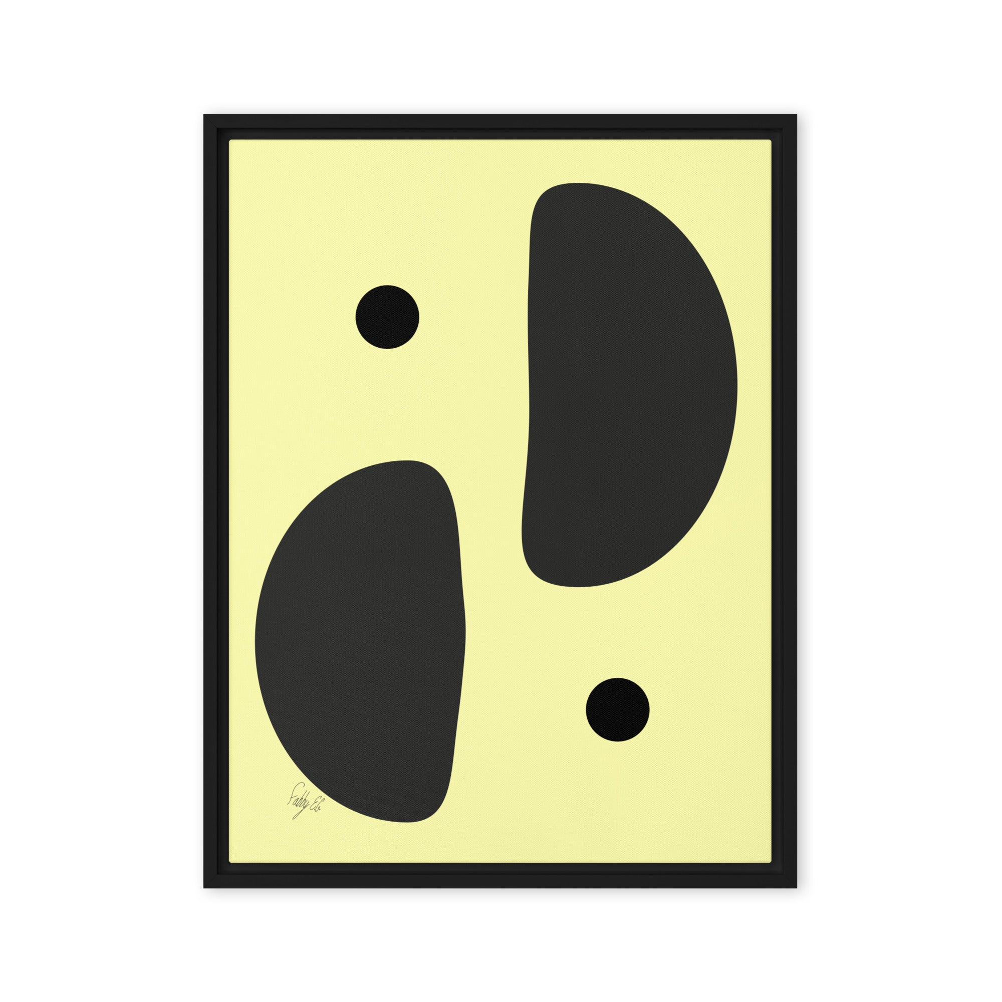 Mirror effect dots yellow warmth framed canvas