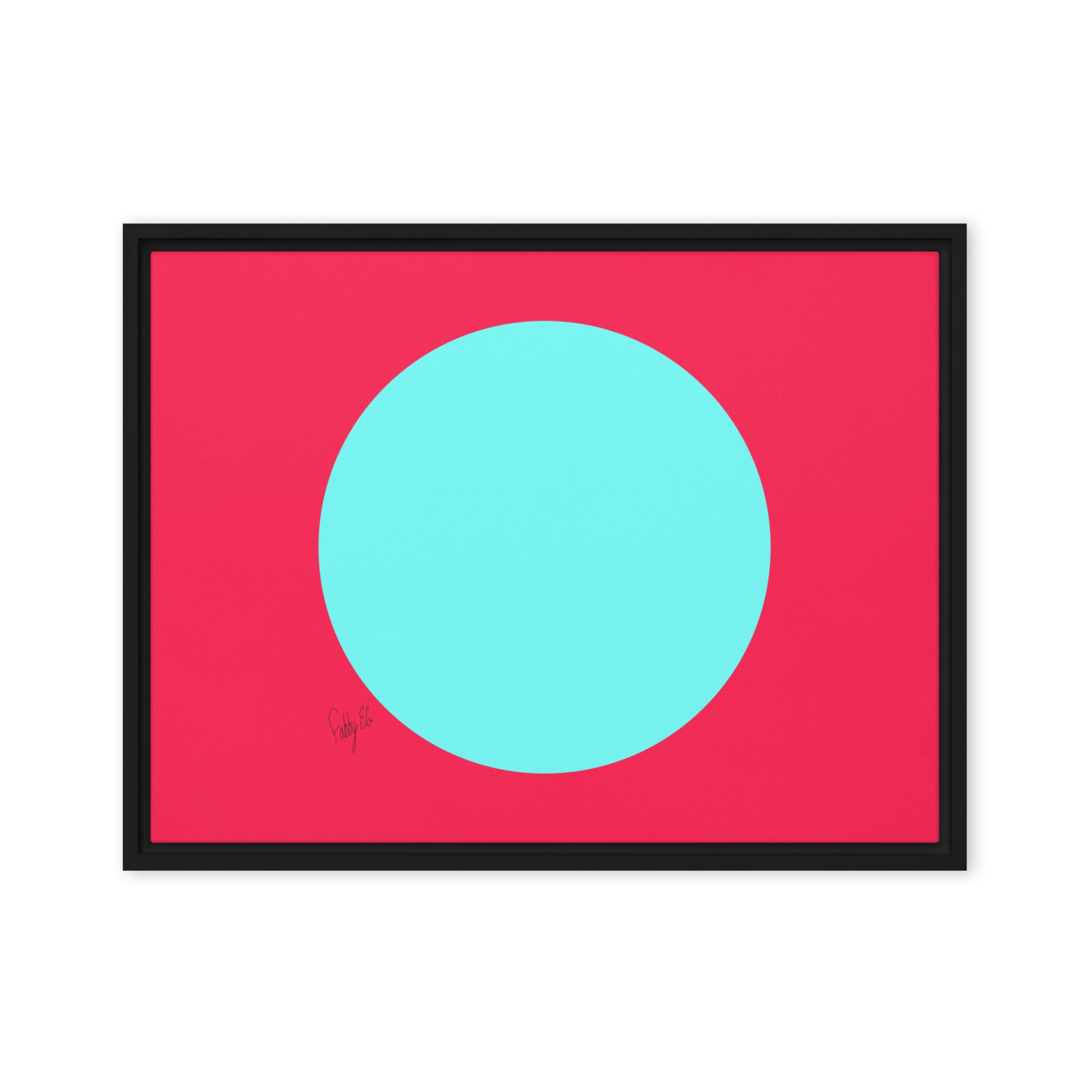 Circling around pink framed canvas