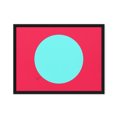 Circling around pink framed canvas
