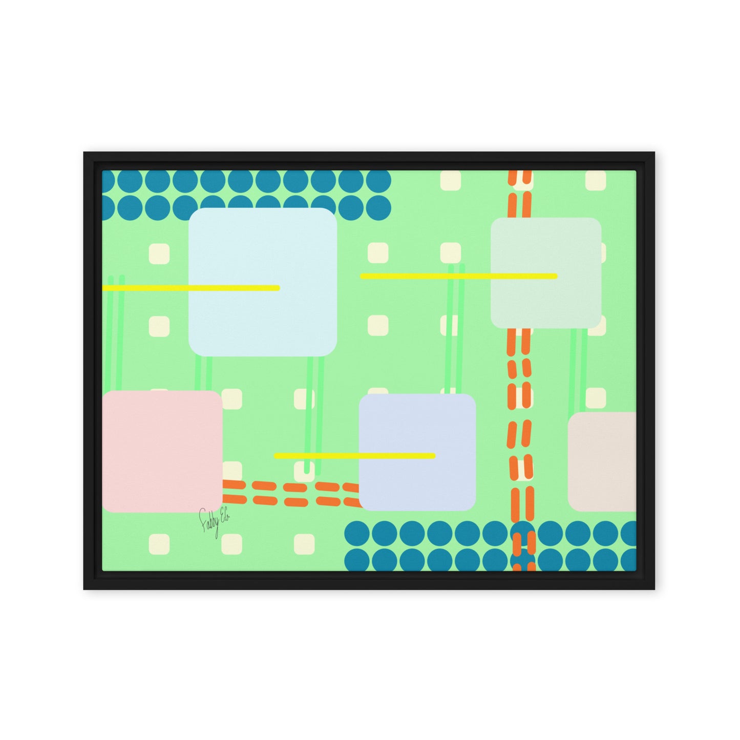 Off grid green framed canvas