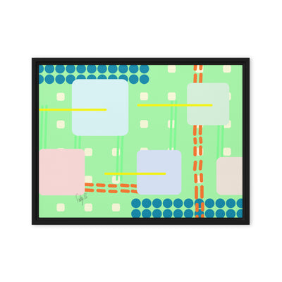 Off grid green framed canvas