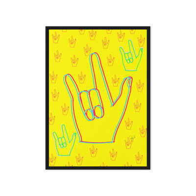 I love you sign language framed canvas