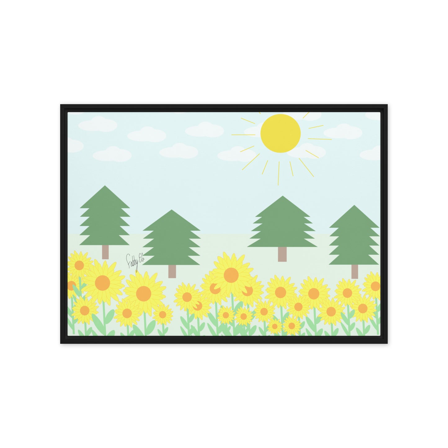 Peace day (horizontal) framed canvas