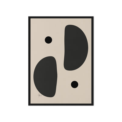 Mirror effect dots pale framed canvas