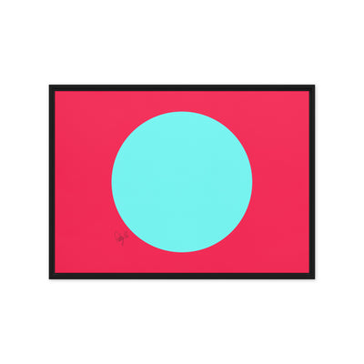 Circling around pink framed canvas