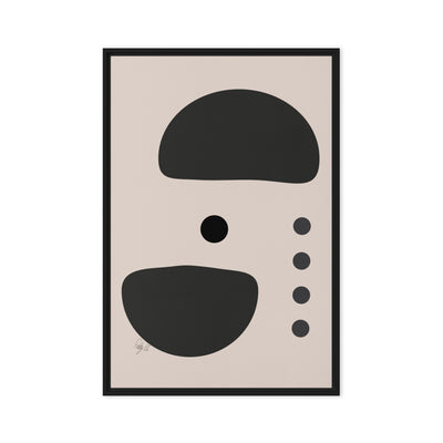 Dots taking sides Light pale framed canvas