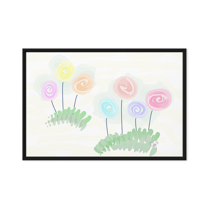 Women’s day flowers framed canvas