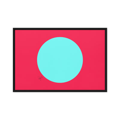 Circling around pink framed canvas