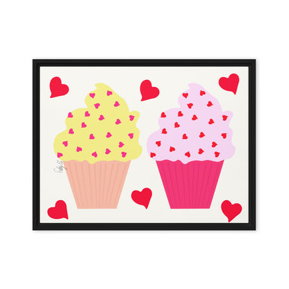 In memory of love cupcakes framed canvas