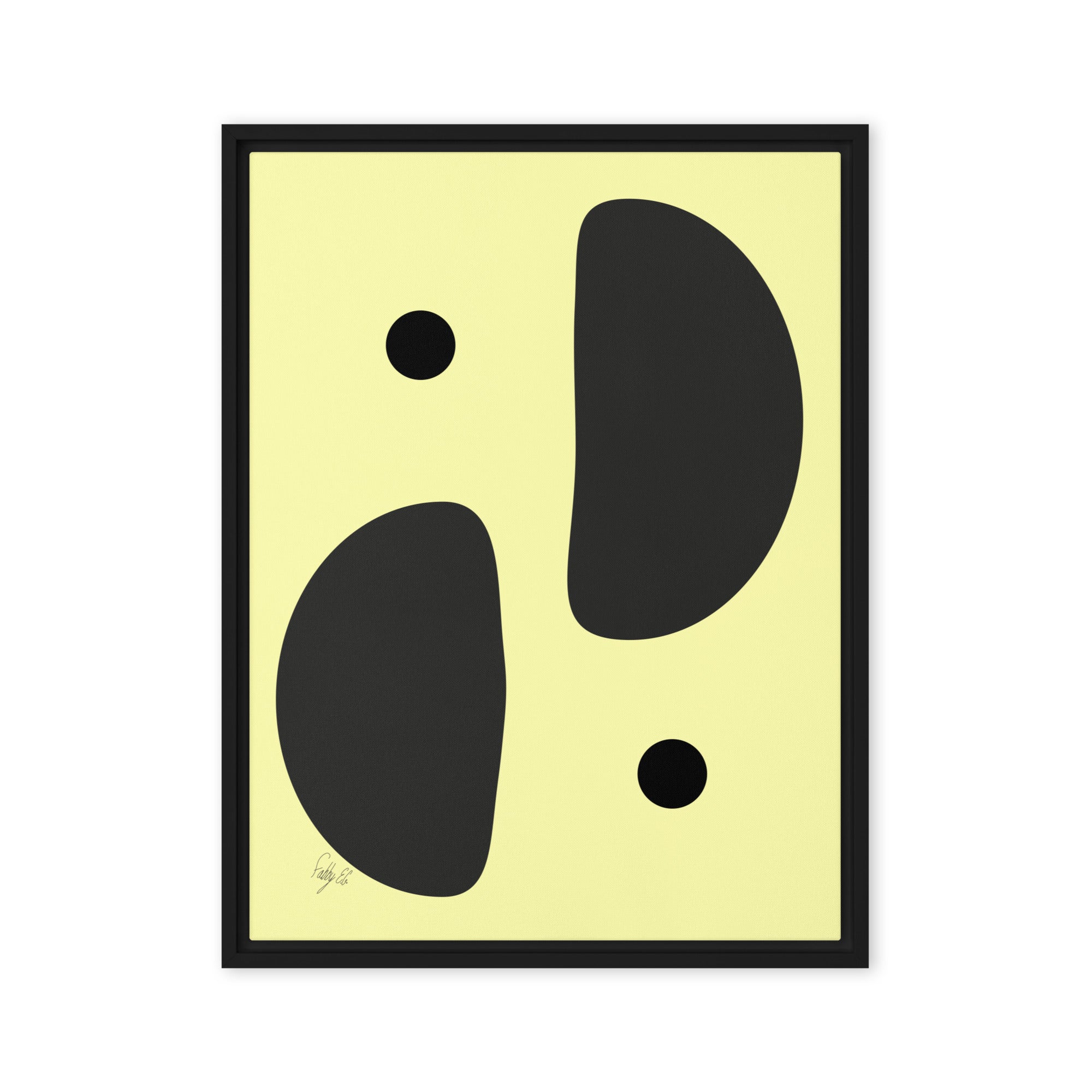 Mirror effect dots yellow warmth framed canvas