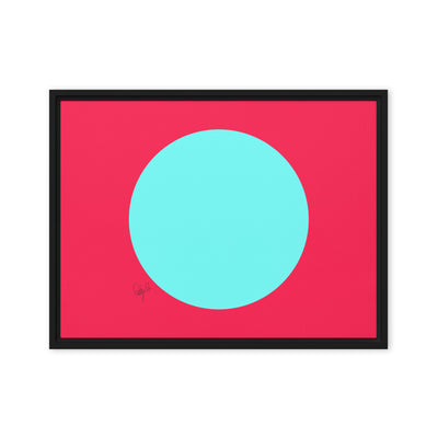 Circling around pink framed canvas