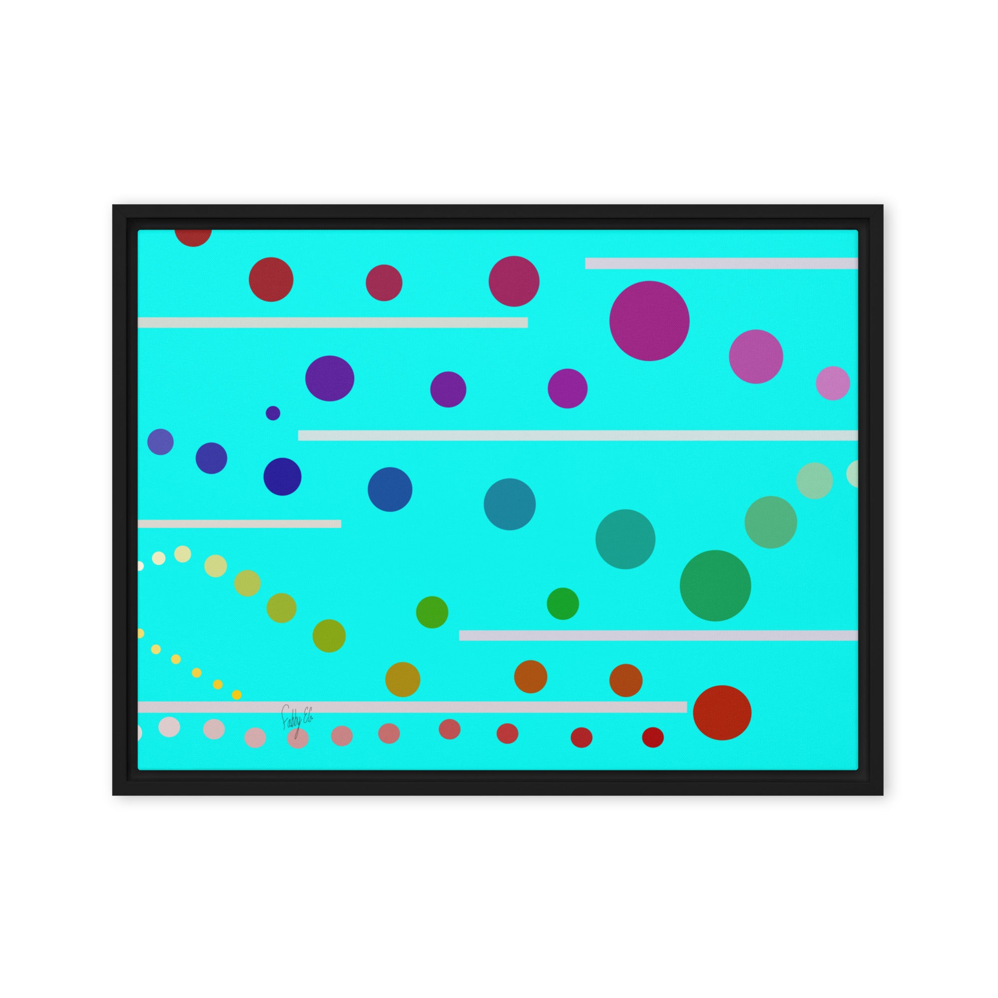 Follow along cyan blue framed canvas