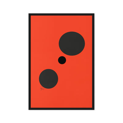 Dots orange framed canvas