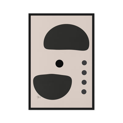 Dots taking sides Light pale framed canvas