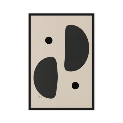 Mirror effect dots pale framed canvas