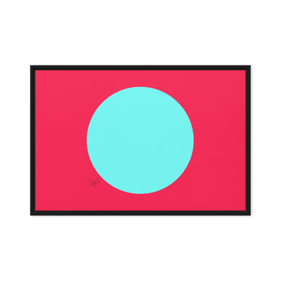 Circling around pink framed canvas