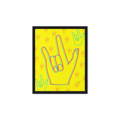 I love you sign language framed canvas