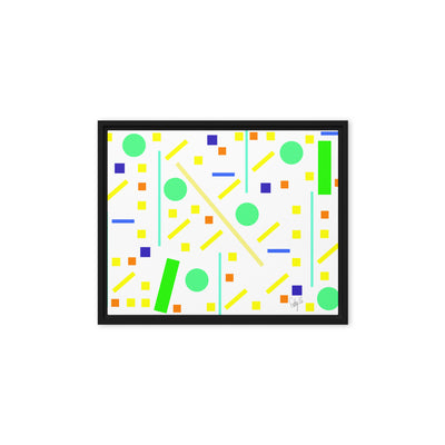 Squares and petite rectangles (white) framed canvas