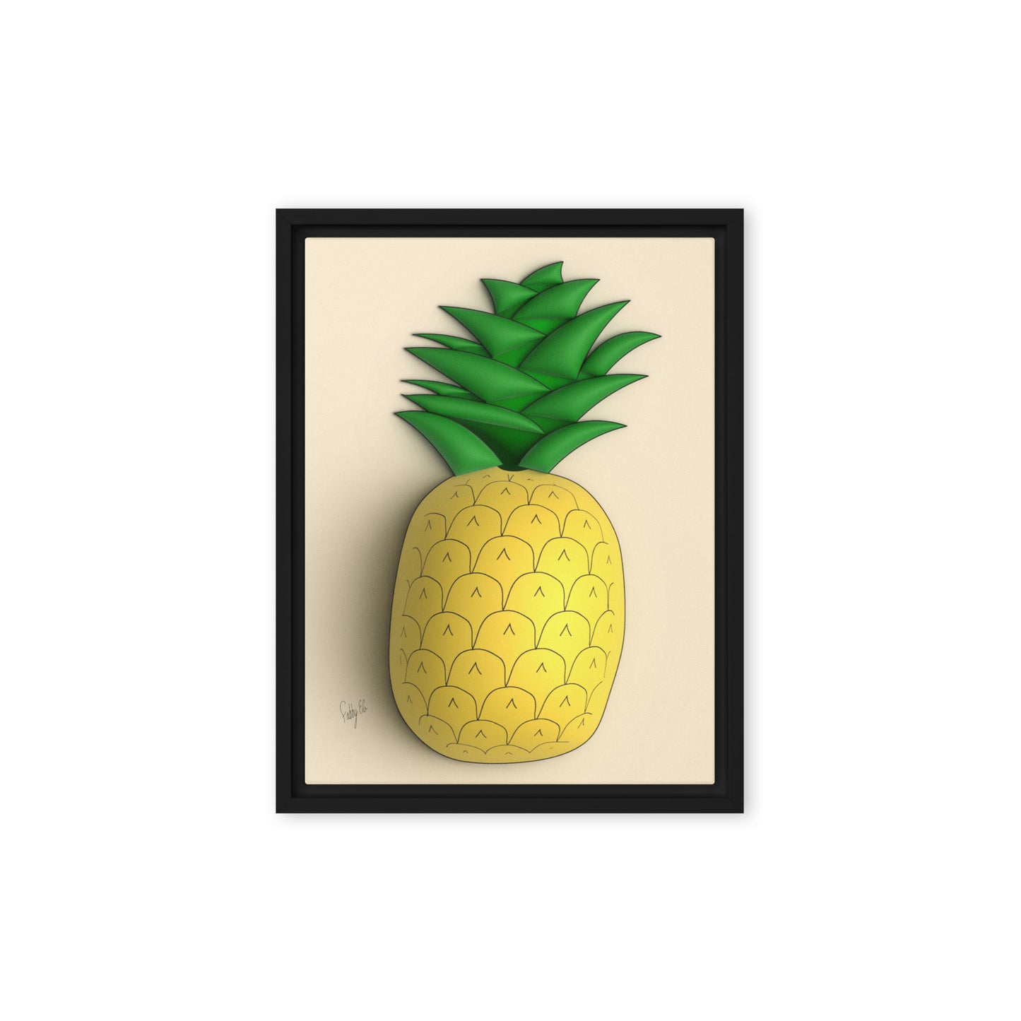 Pineapple 3D framed canvas