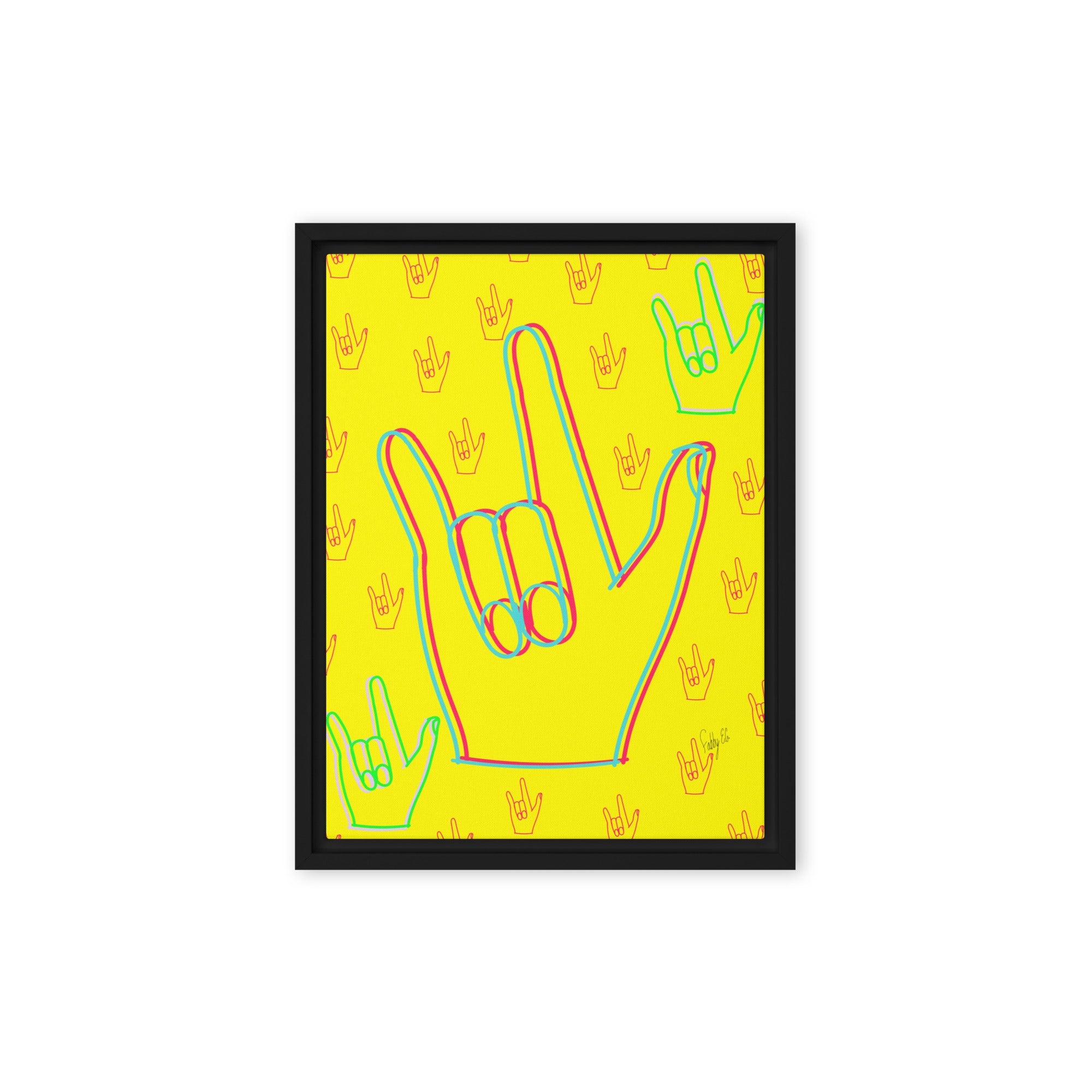 I love you sign language framed canvas