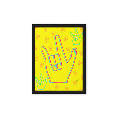 I love you sign language framed canvas