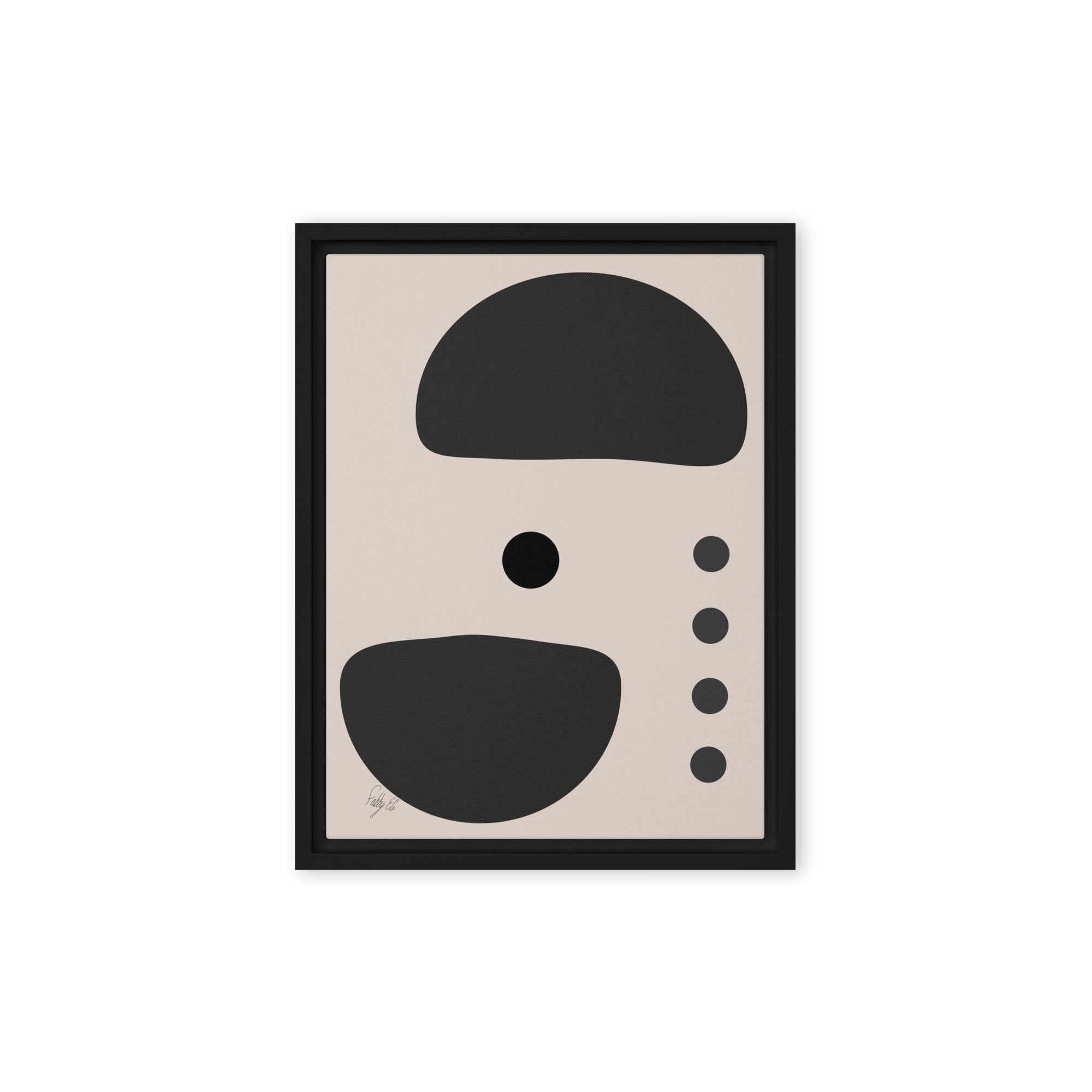 Dots taking sides Light pale framed canvas