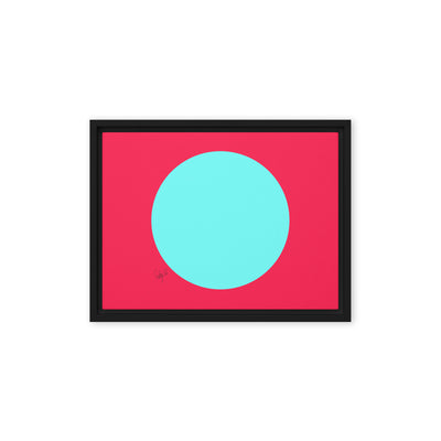 Circling around pink framed canvas