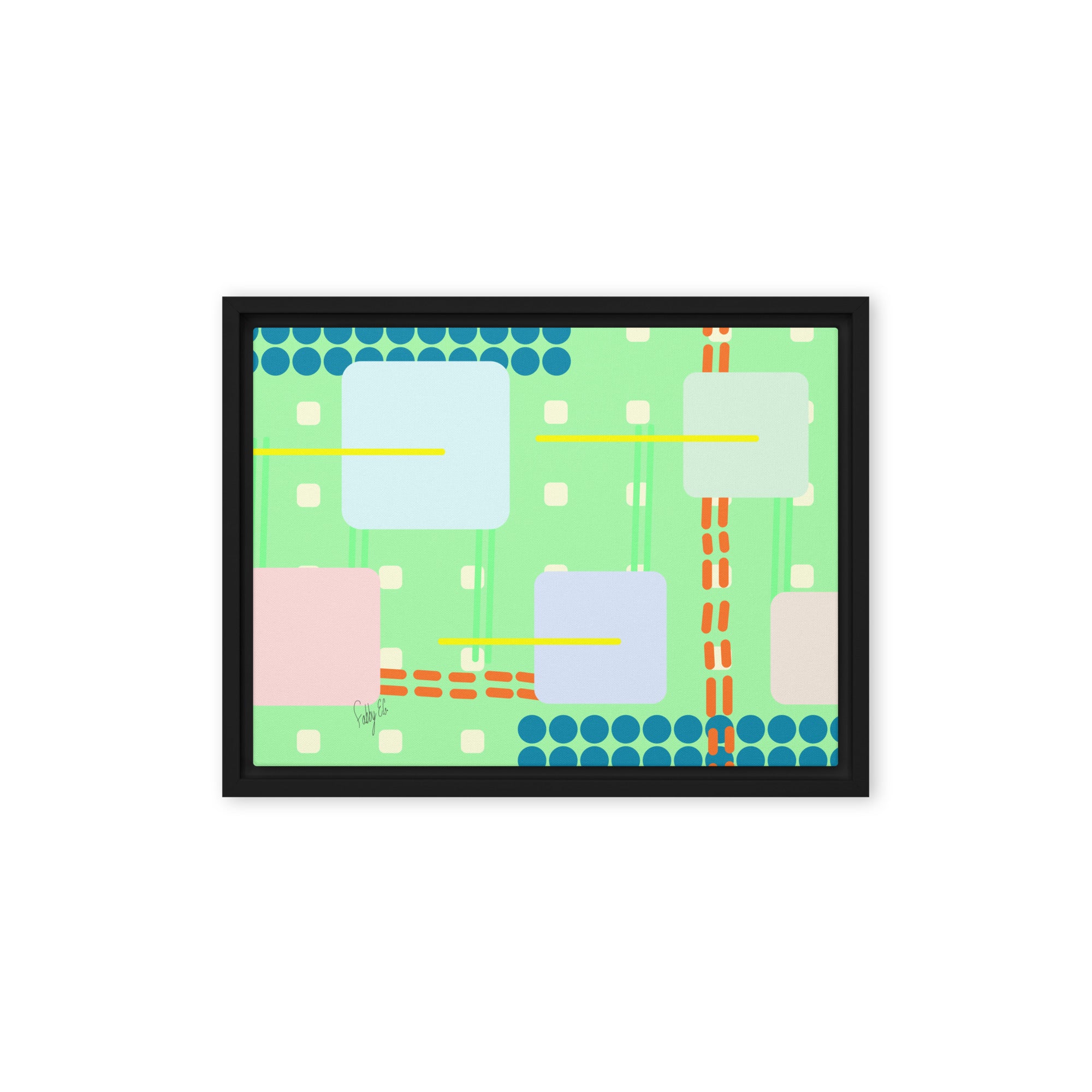 Off grid green framed canvas