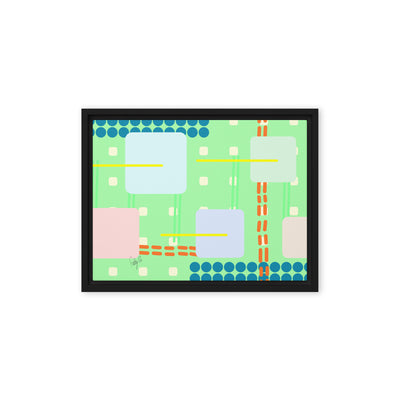 Off grid green framed canvas