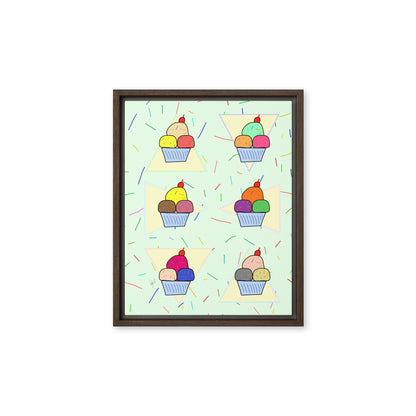 Ice cream time framed canvas