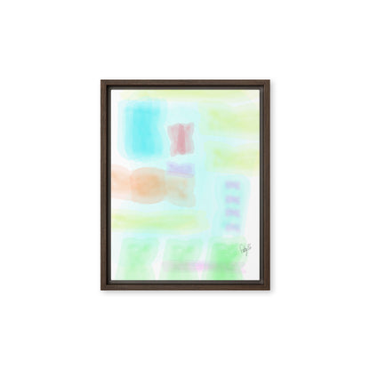 Watercolor abstract framed canvas