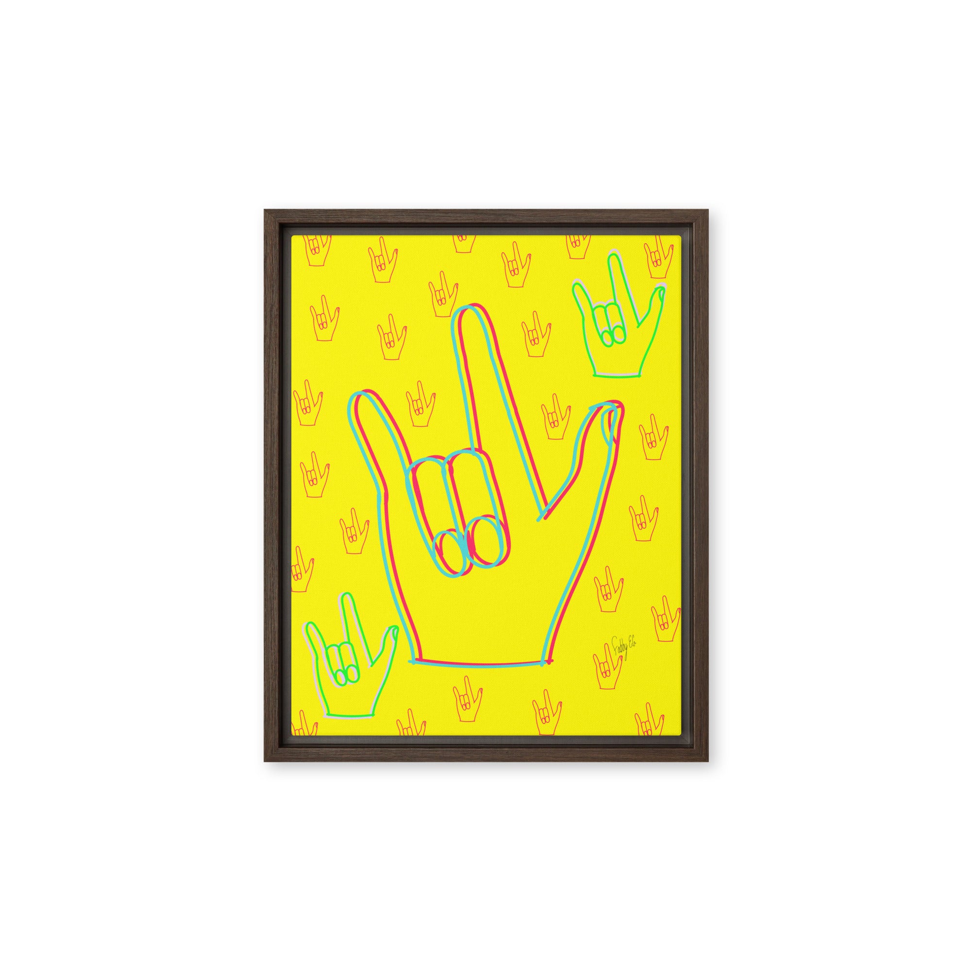 I love you sign language framed canvas