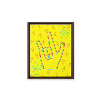 I love you sign language framed canvas