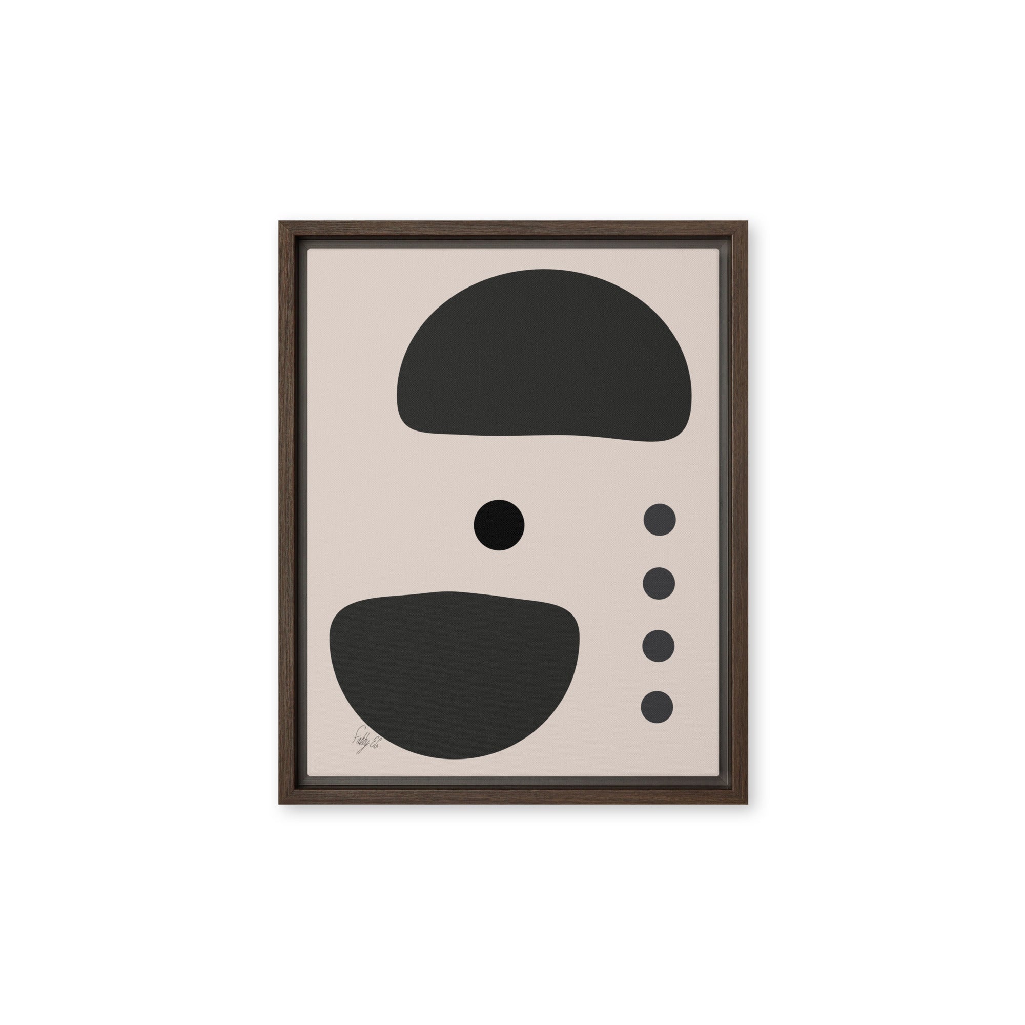 Dots taking sides Light pale framed canvas